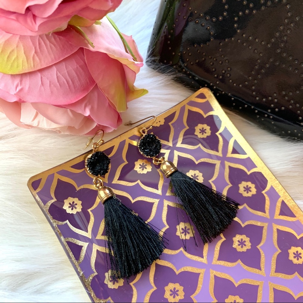 Tassel Earrings Bundle (Set of two) Mustard Black